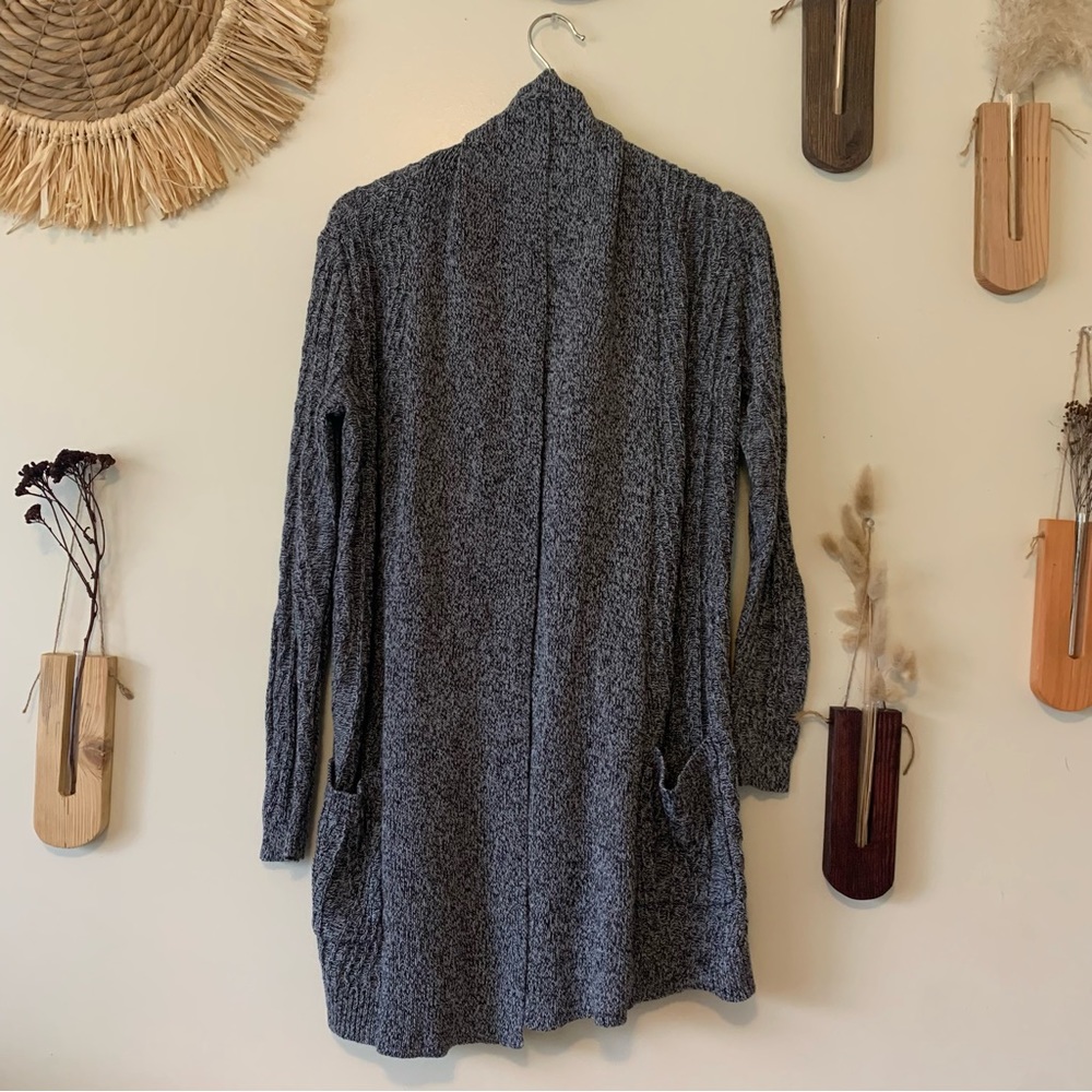 St John's Bay Charcoal Grey Knit Cardigan Size Small 100% Cotton